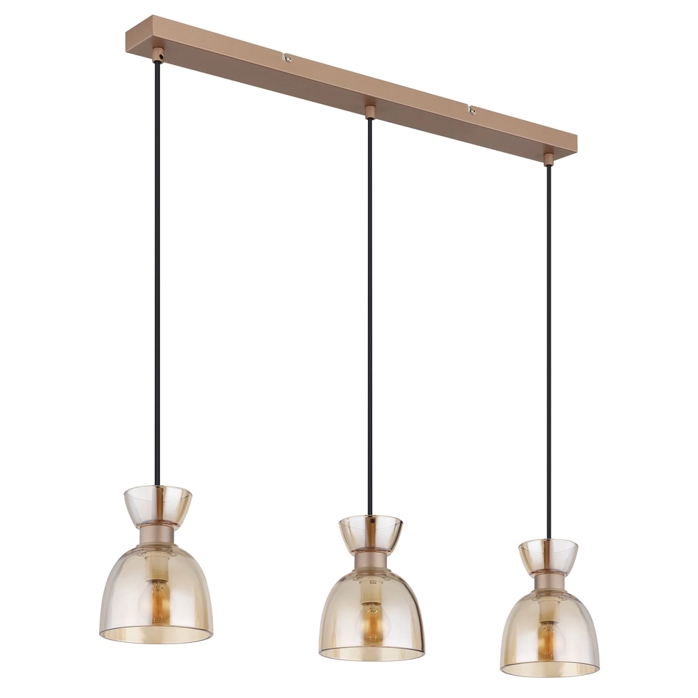 Design hanglamp Massey koffie bruin 3-lichts Globo 9007371533503