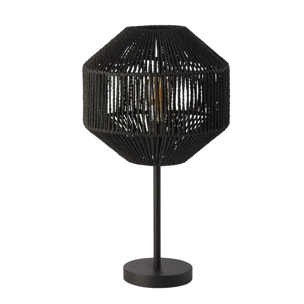 Zwarte tafellamp Wicker