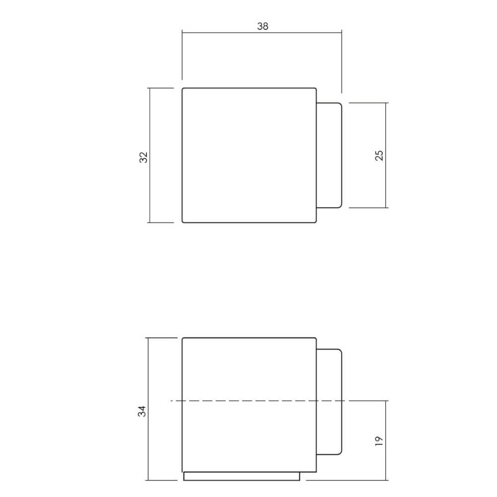 Deurstop Cubo nikkel mat Olivari 8714186482407