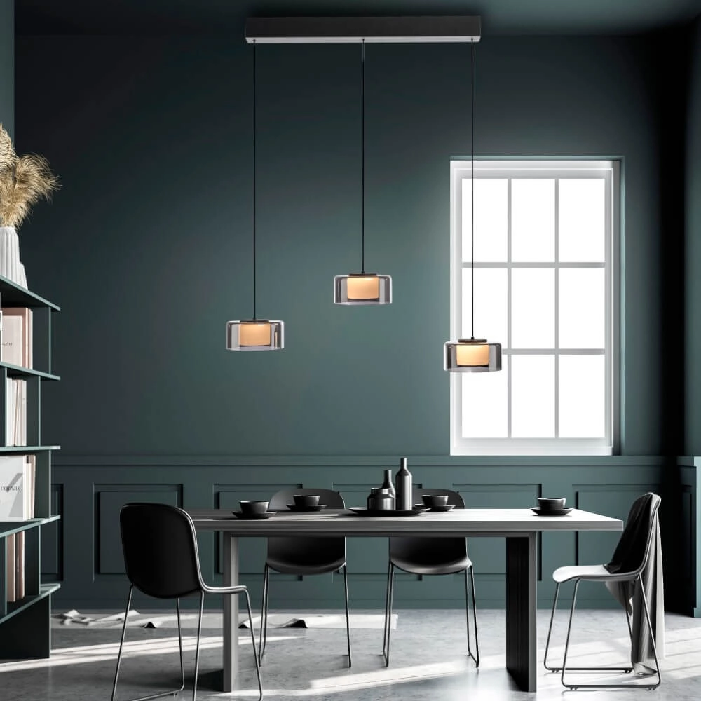 3-lichts hanglamp Rika zwart Paul Neuhaus 4012248383070
