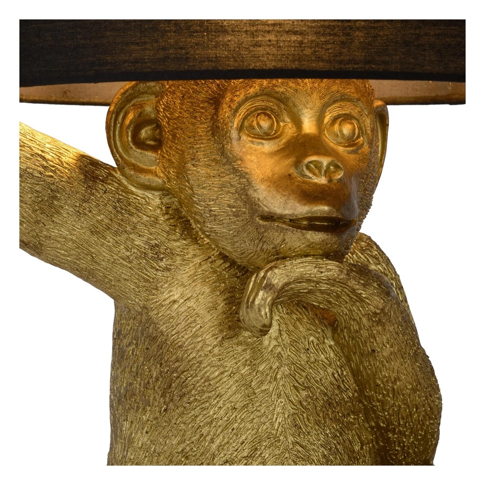 Tafellamp Extravaganza Chimp aapje zwart met goud Lucide 5411212105325