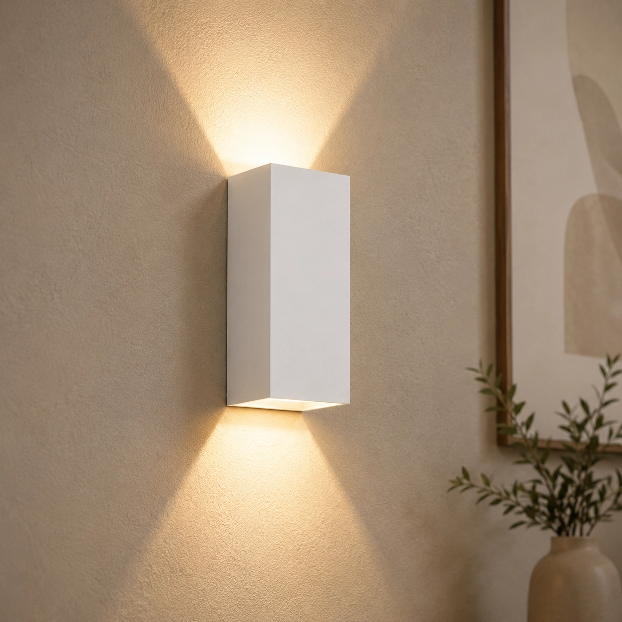 Strakke wandlamp Dante XL wit