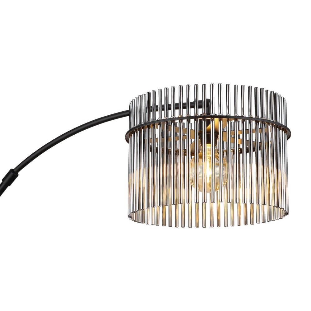 Zwarte vloerlamp Gorley met smoke glas Globo 9007371471942