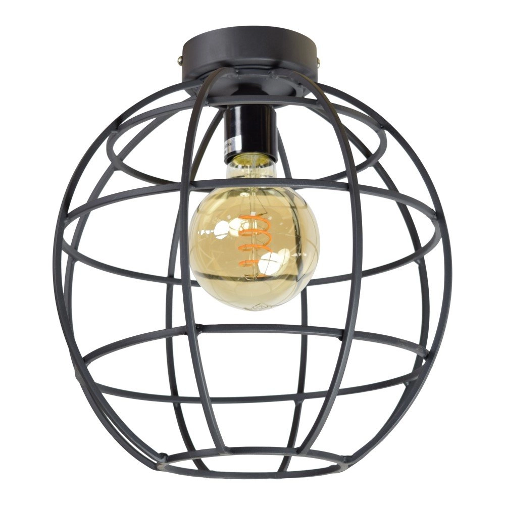 Plafondlamp Globe 28cm mat zwart