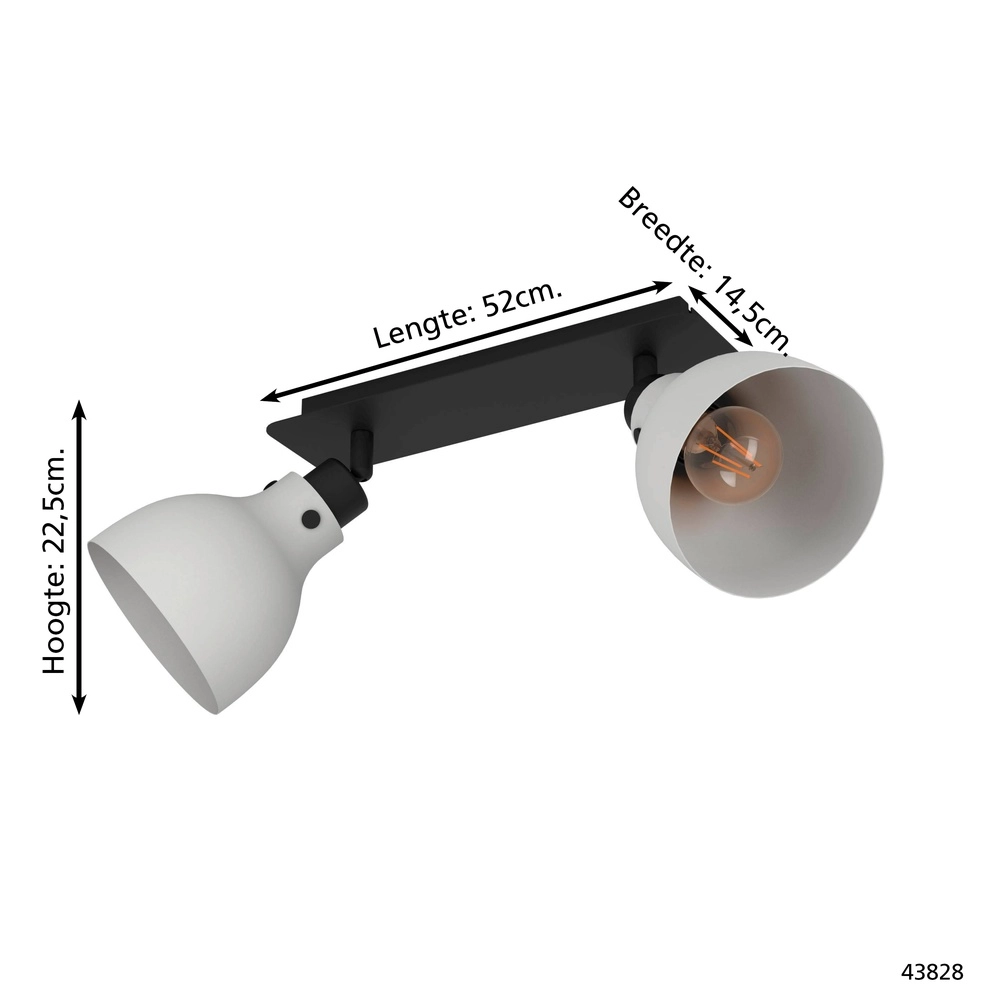 Grijze plafondlamp Matlock 2x E27 - design Eglo 9002759438289