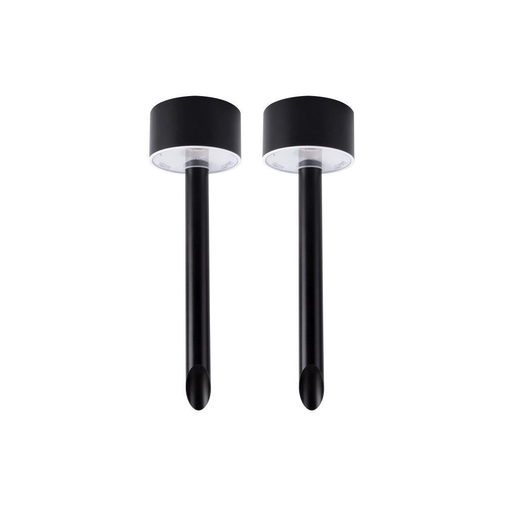 Solar paaltje True 24cm - zwart - set van 2