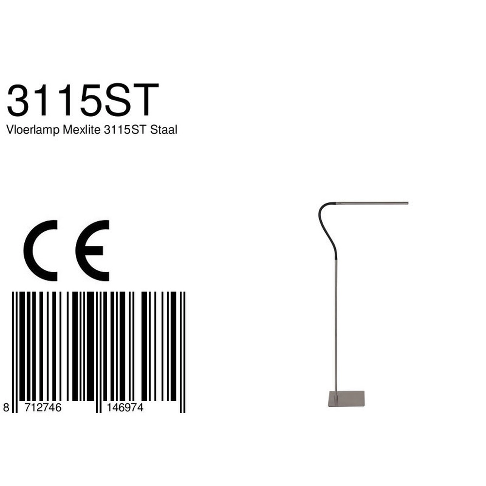 Design leeslamp Serpent metaalgrijs Steinhauer 8712746146974
