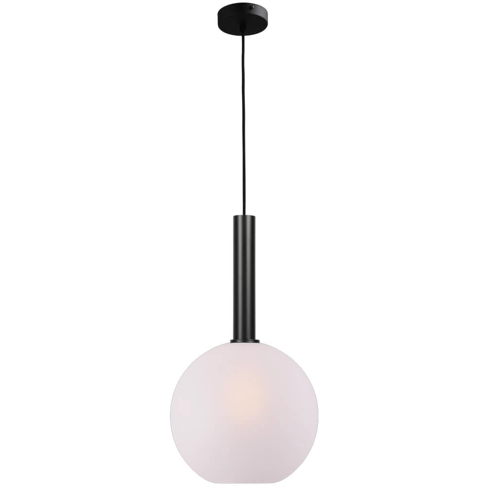 Hanglamp Ø 30cm Bella 2 Zwart met mat wit glas