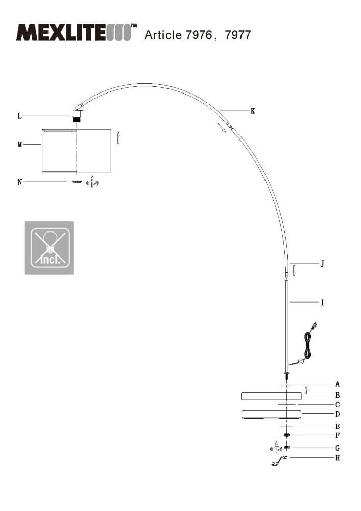 Zwarte booglamp Solva Steinhauer 8712746123333