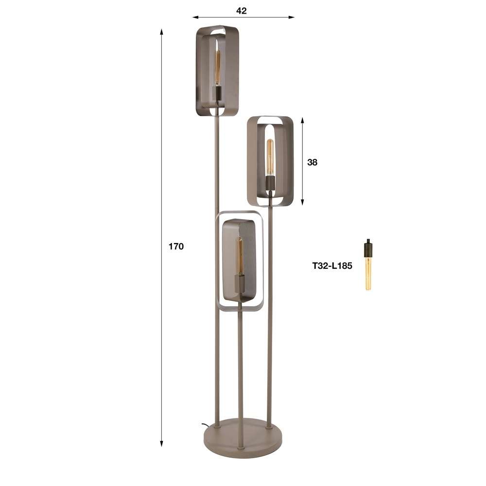 Unieke vloerlamp Mesh zand bruin Lyora 8716803515130