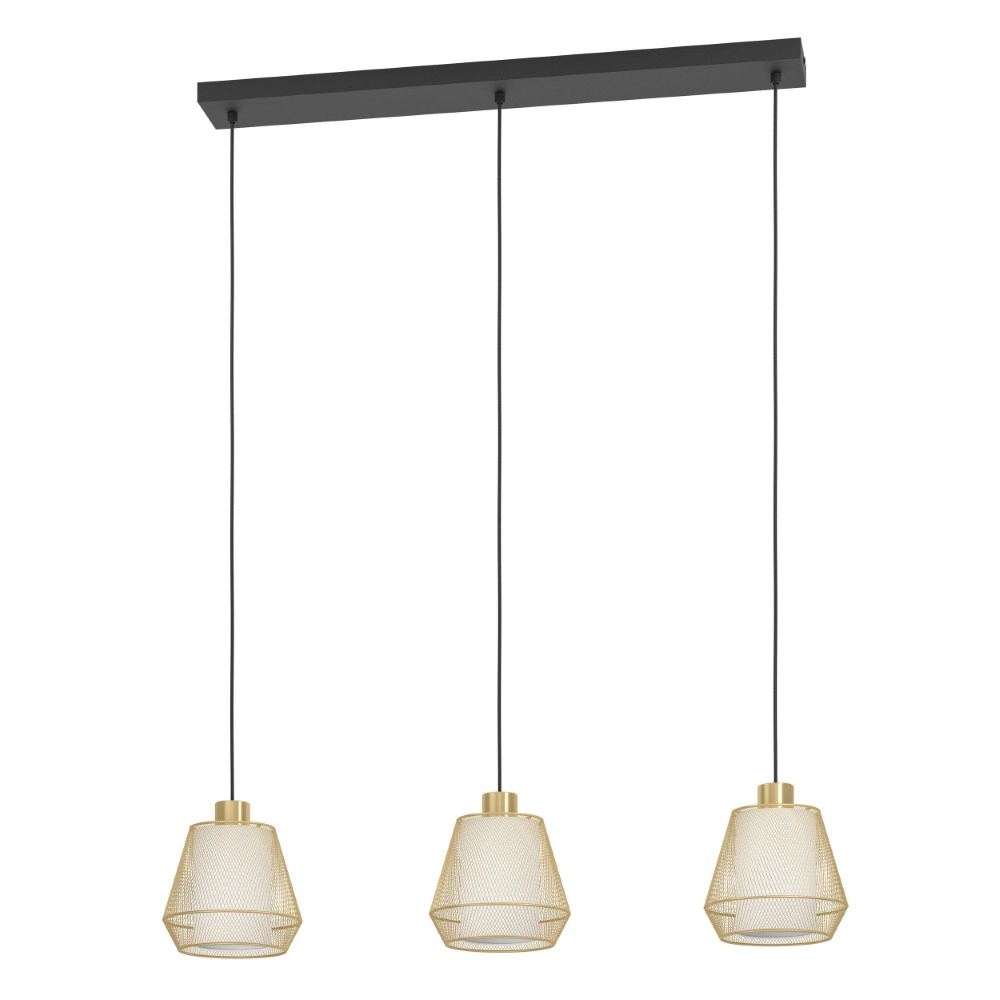Gouden hanglamp Ciudadela eettafel - 3-lichts
