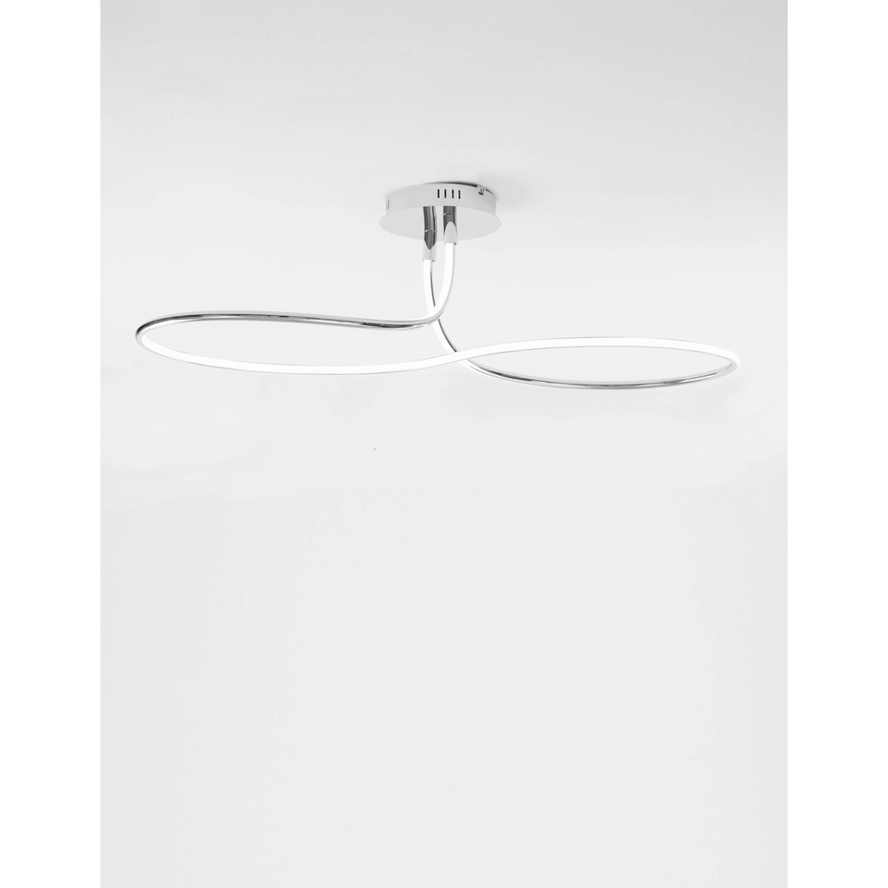 Plafondlamp Fungo krul chroom