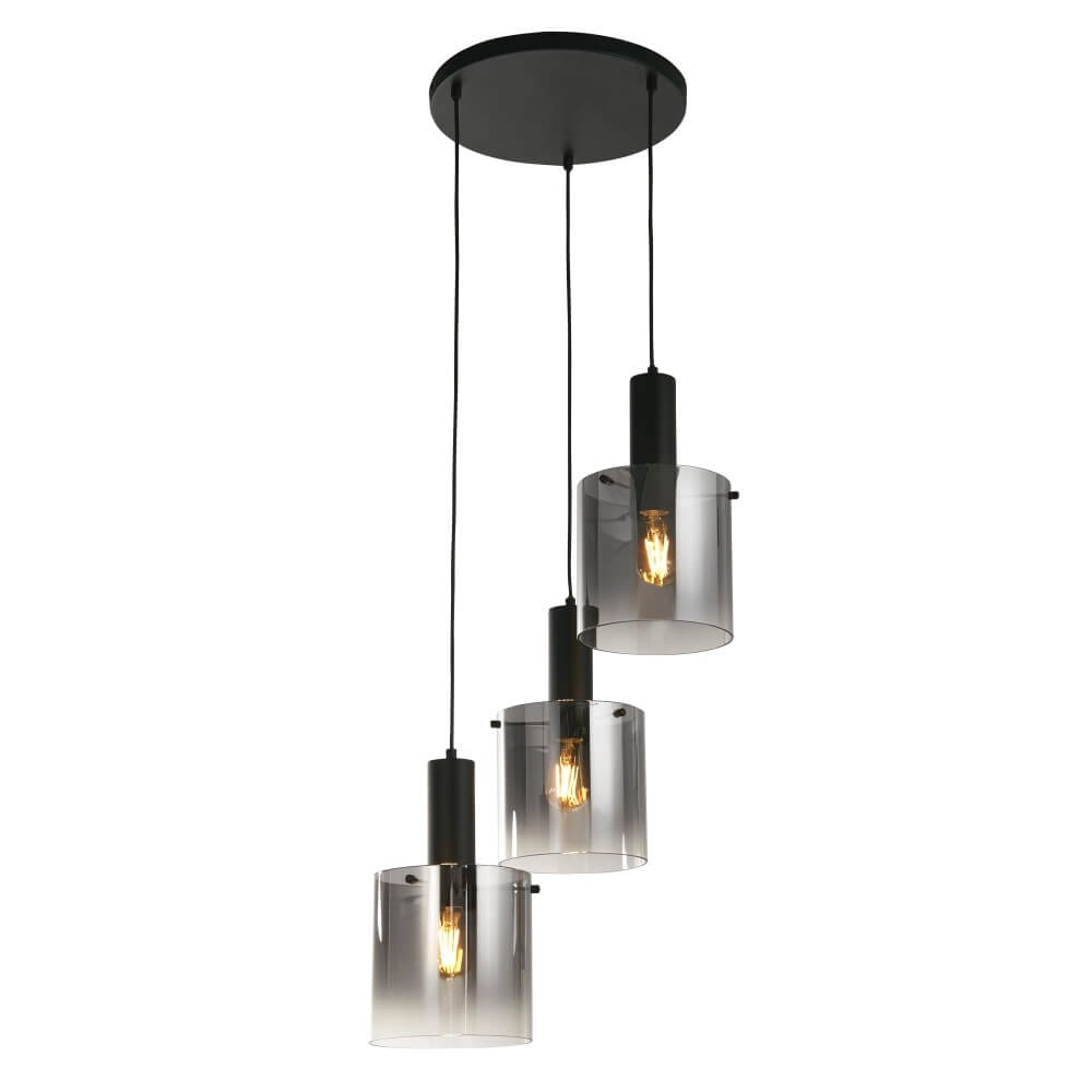 Zwarte hanglamp Sweden 3-lichts Searchlight 5053423244327
