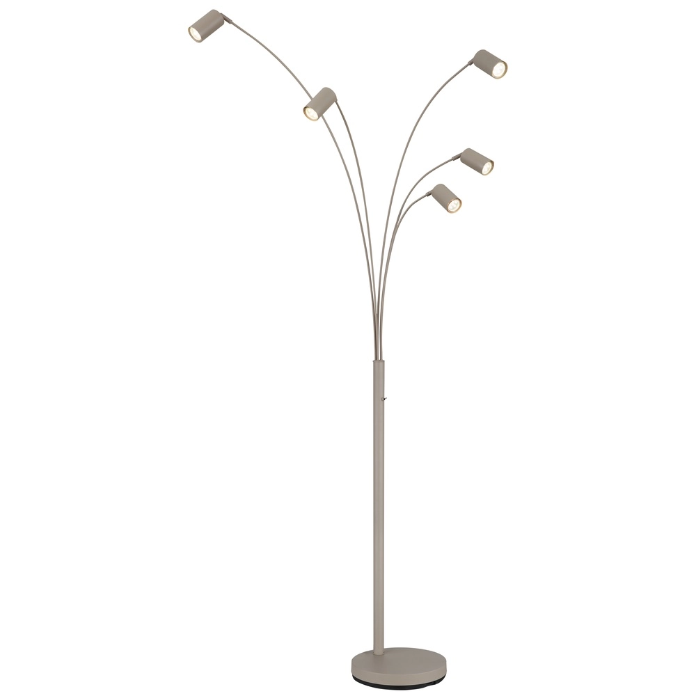 5-lichts vloerlamp Robby zand bruin