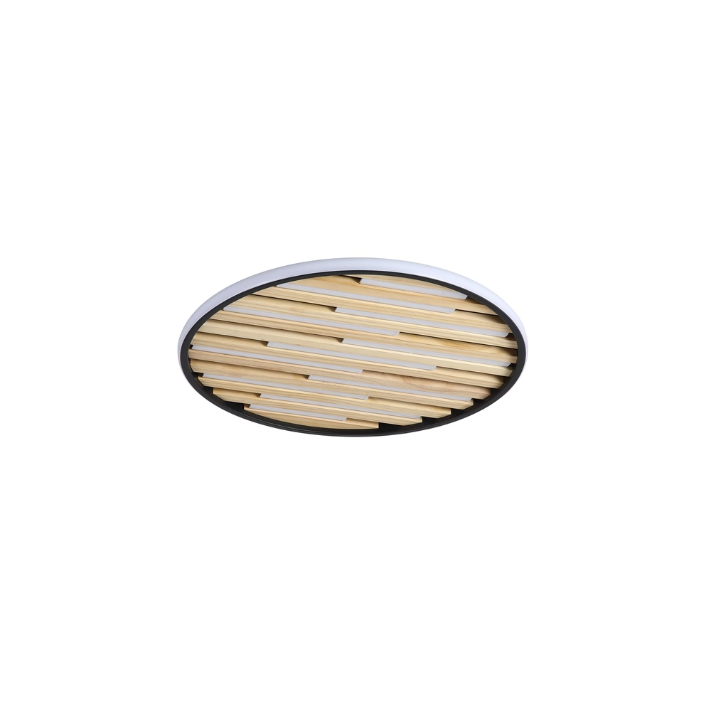 Plafonniere Equalise zwart met hout