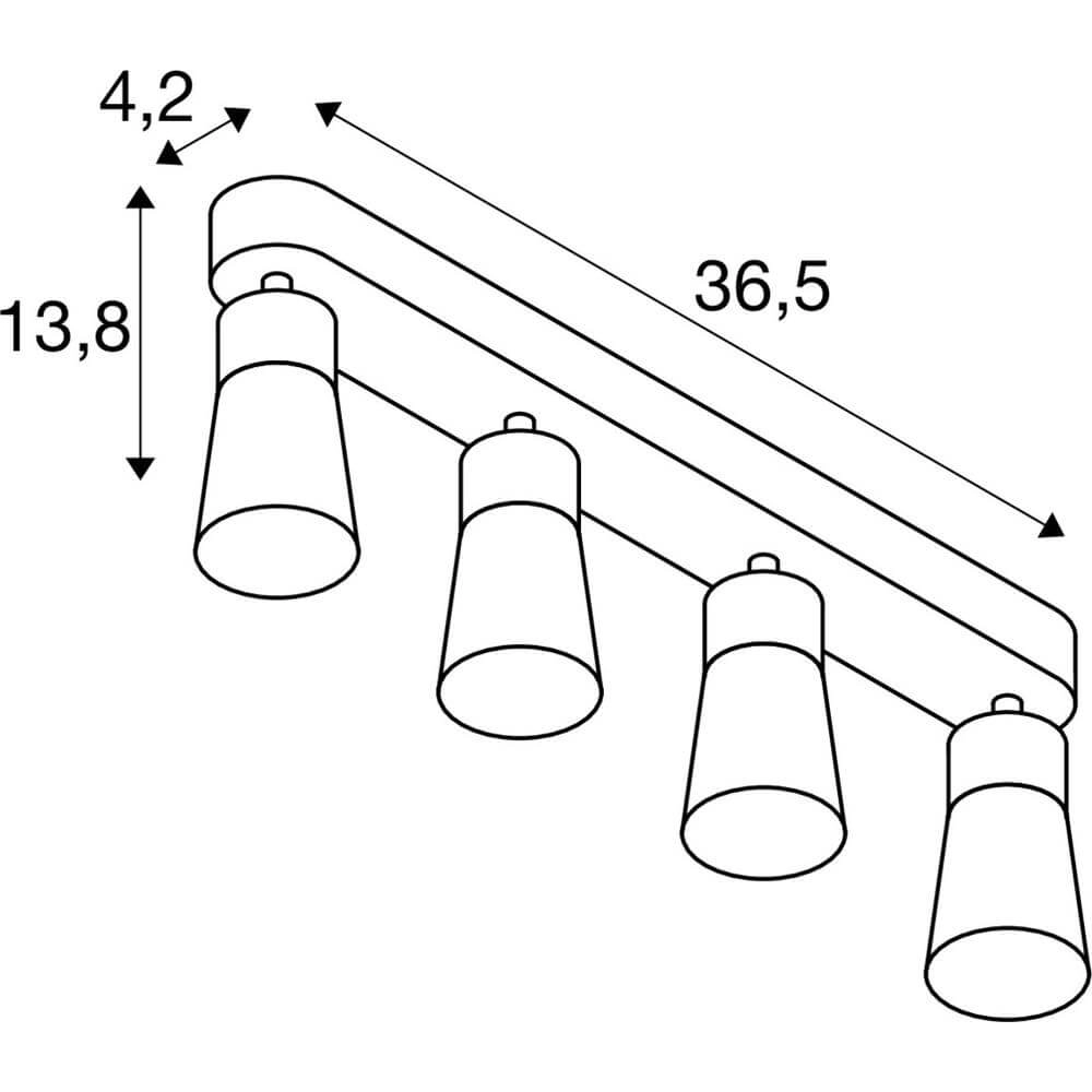 Spot Puri 2.0 Cone zwart-goud 4-lichts SLV 4024163293778