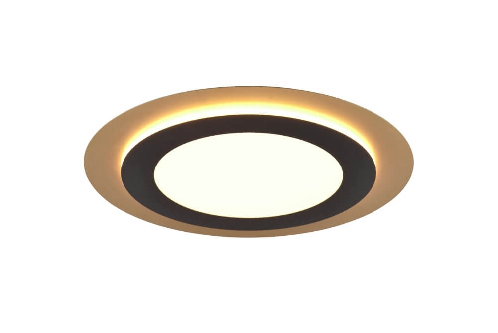 Ronde design plafondlamp Morgan zwart met goud