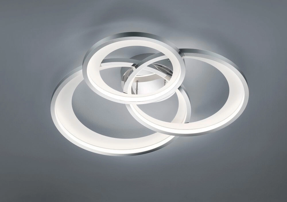 Plafonnière Granada 3-rings chroom Trio 4017807505689
