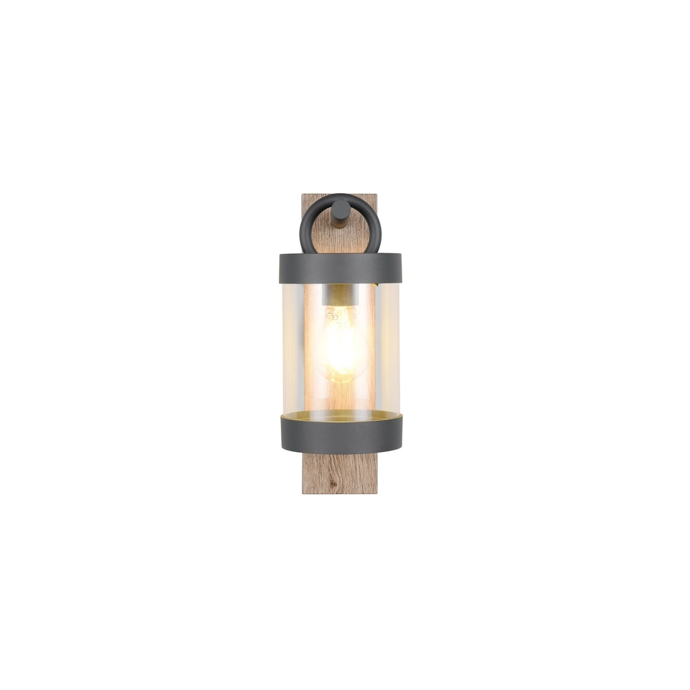 Wandlamp Sambesi grijs met hout Trio 4017807647587