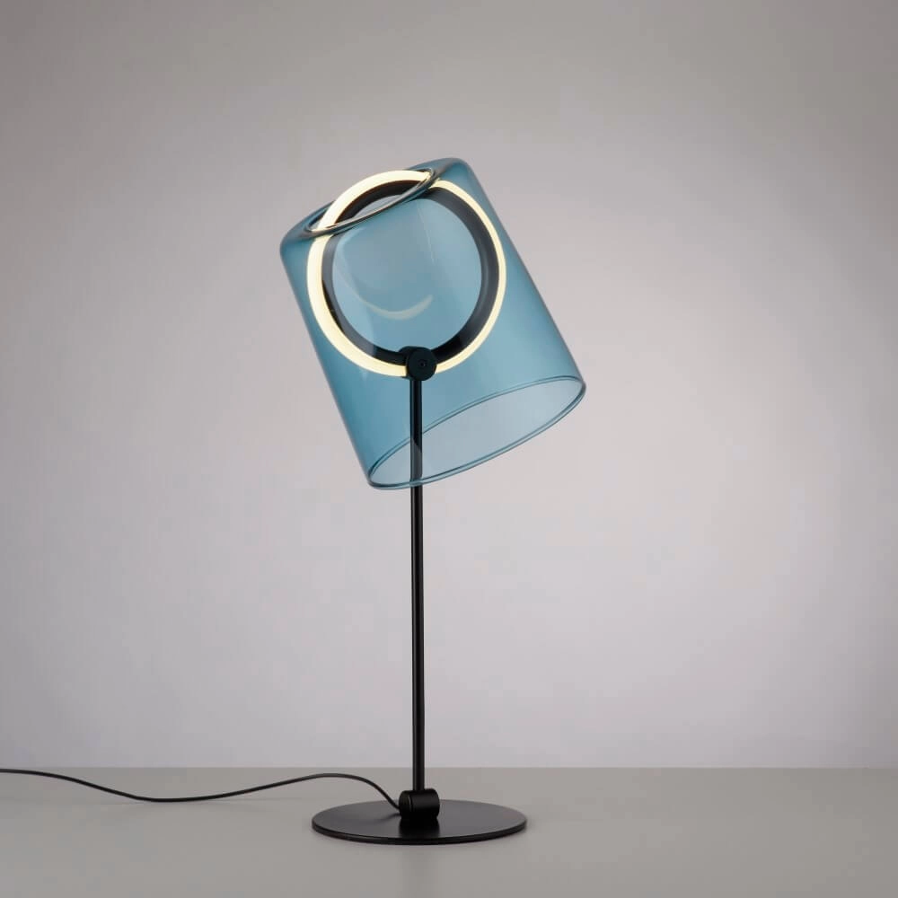Tafellamp Zula zwart met blauw glas Paul Neuhaus 4012248385883