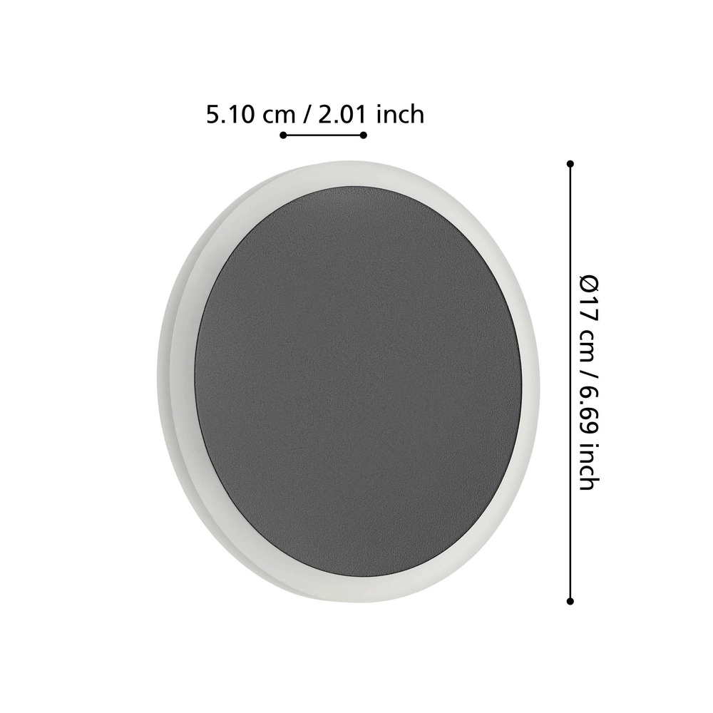 Led muurlamp Talamello 1 Ø 17cm Eglo 9008606316502