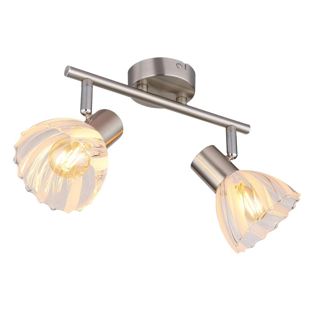Plafondlamp 2-lichts Zachery nikkel