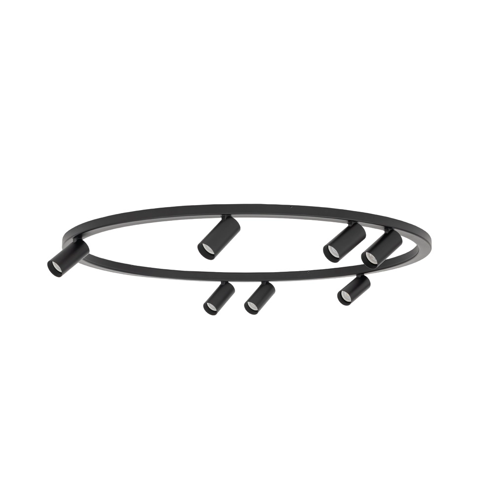 Cirkel opbouwspots Fourty 7x GU10 - zwart Lyora 5903139119443