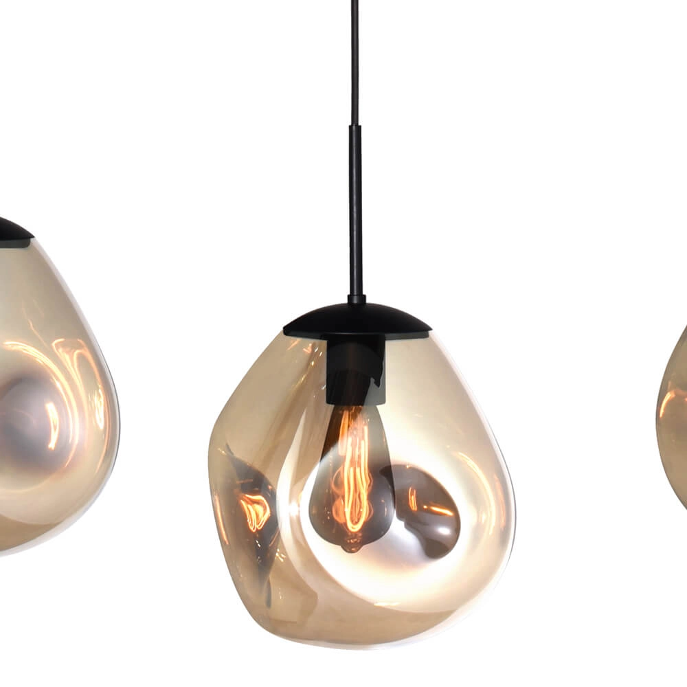 Hanglamp Lava Oval 4x goud glas Ø 24cm Masterlight 8718121290072