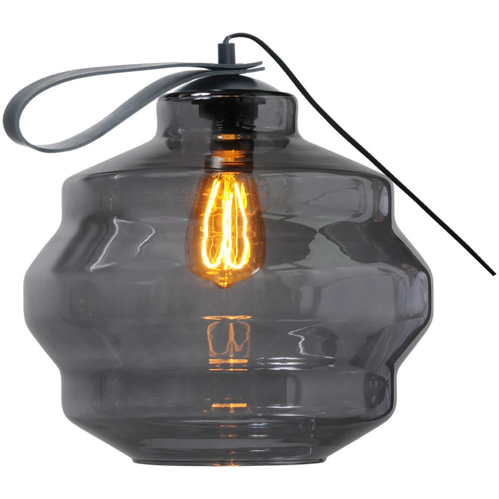 Tafellamp Porto Carry met Ball smoke glas Ø 30cm