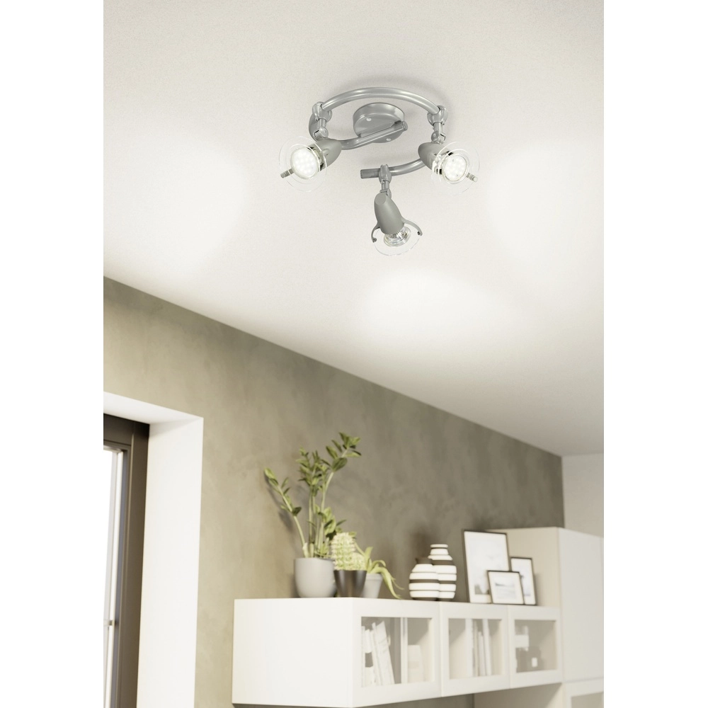 Opbouwspot Pocket 2 3-lichts grijs Eglo 9002759137199