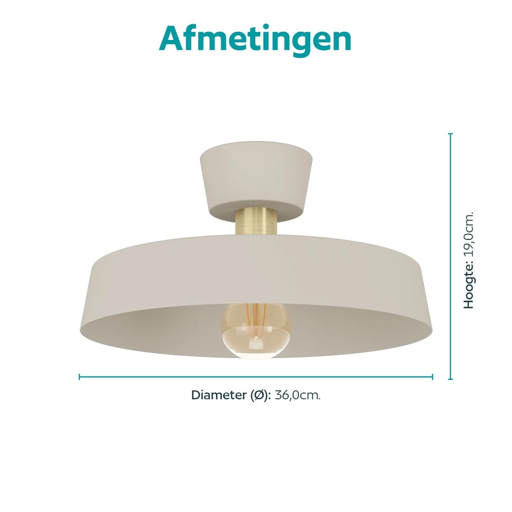 Design plafondlamp Valdiola zand bruin Eglo 9008606406777
