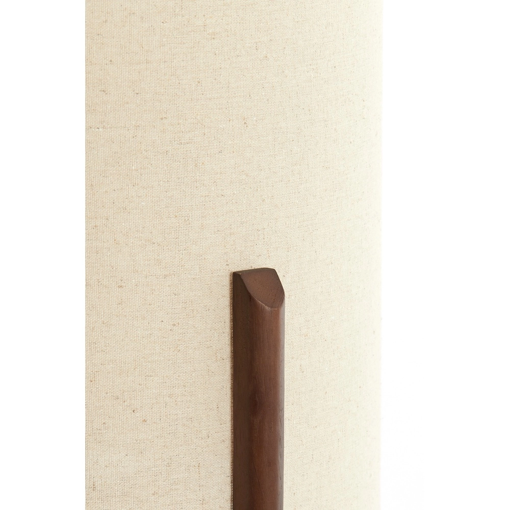 Schemerlamp Litto Ø 35cm - walnoot met naturel linnen Light & Living 8717807792718