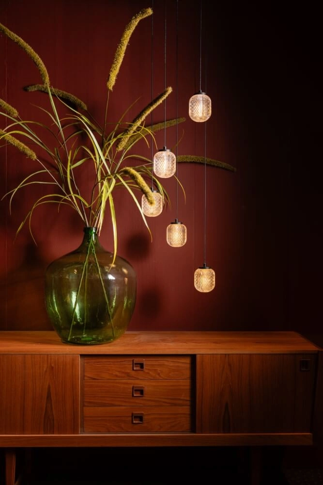 Ronde hanglamp Kristel 5-lichts zwart ETH 8720195309192