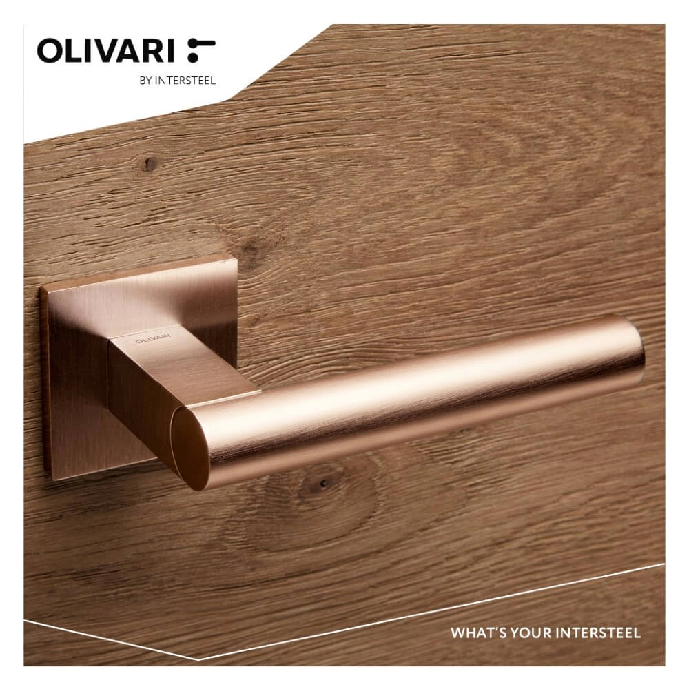Design deurklink Euclide Q mat koper Olivari 8714186477588