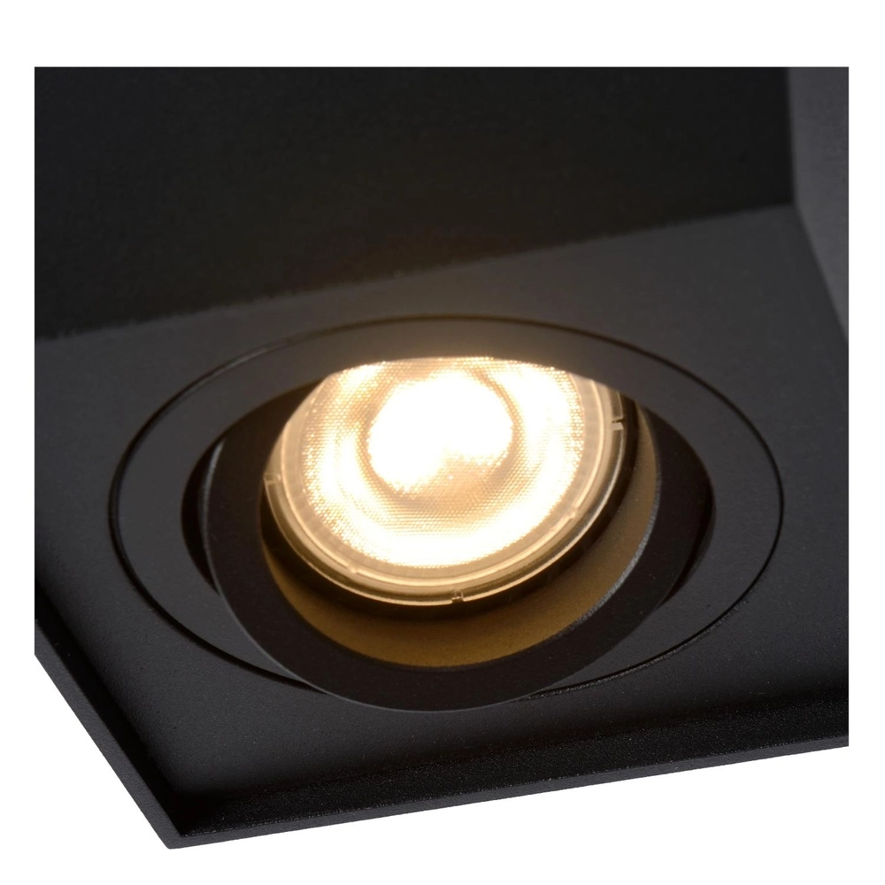 Opbouw plafondspot Tube vierkant zwart Lucide 5411212221285