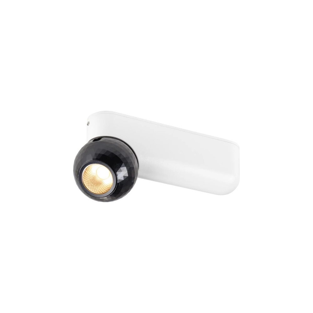 Plafondlamp Dysko wit met zwart enkel