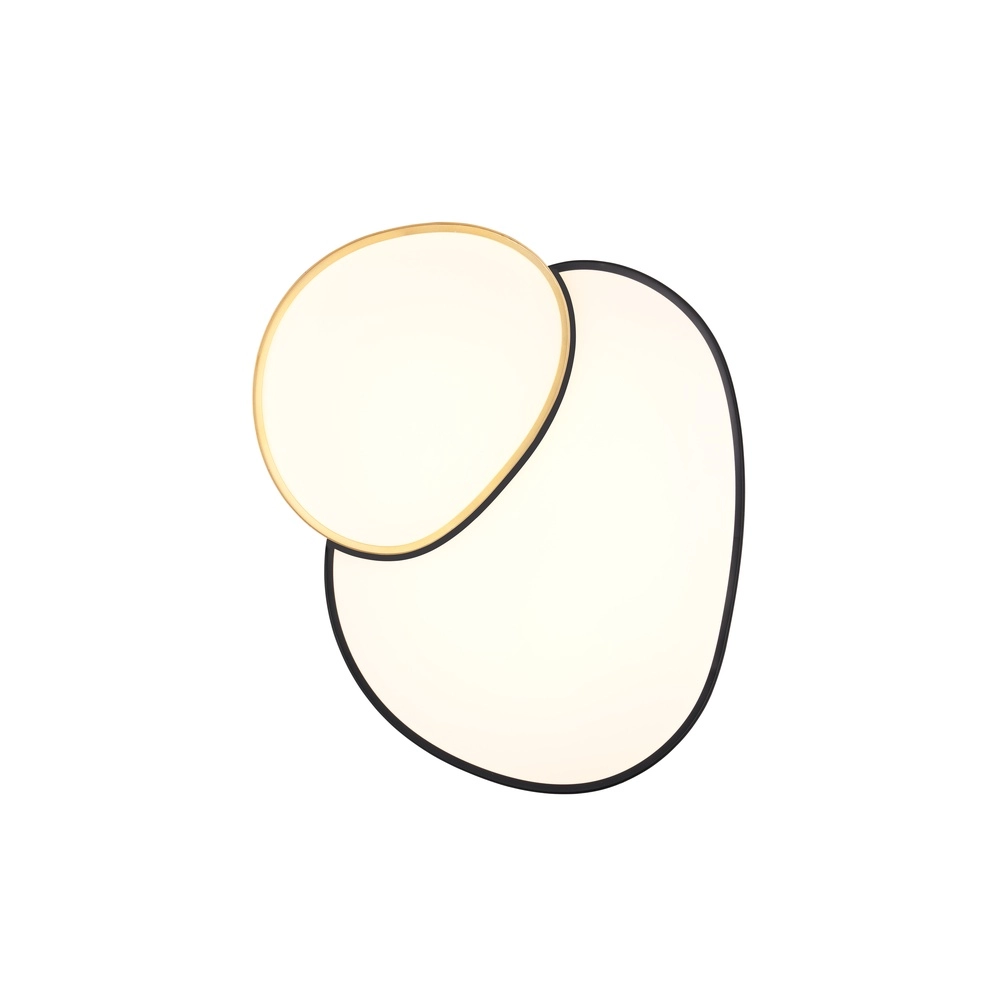 Organische plafonniere Rise 77cm zwart met goud Trio 4017807600629