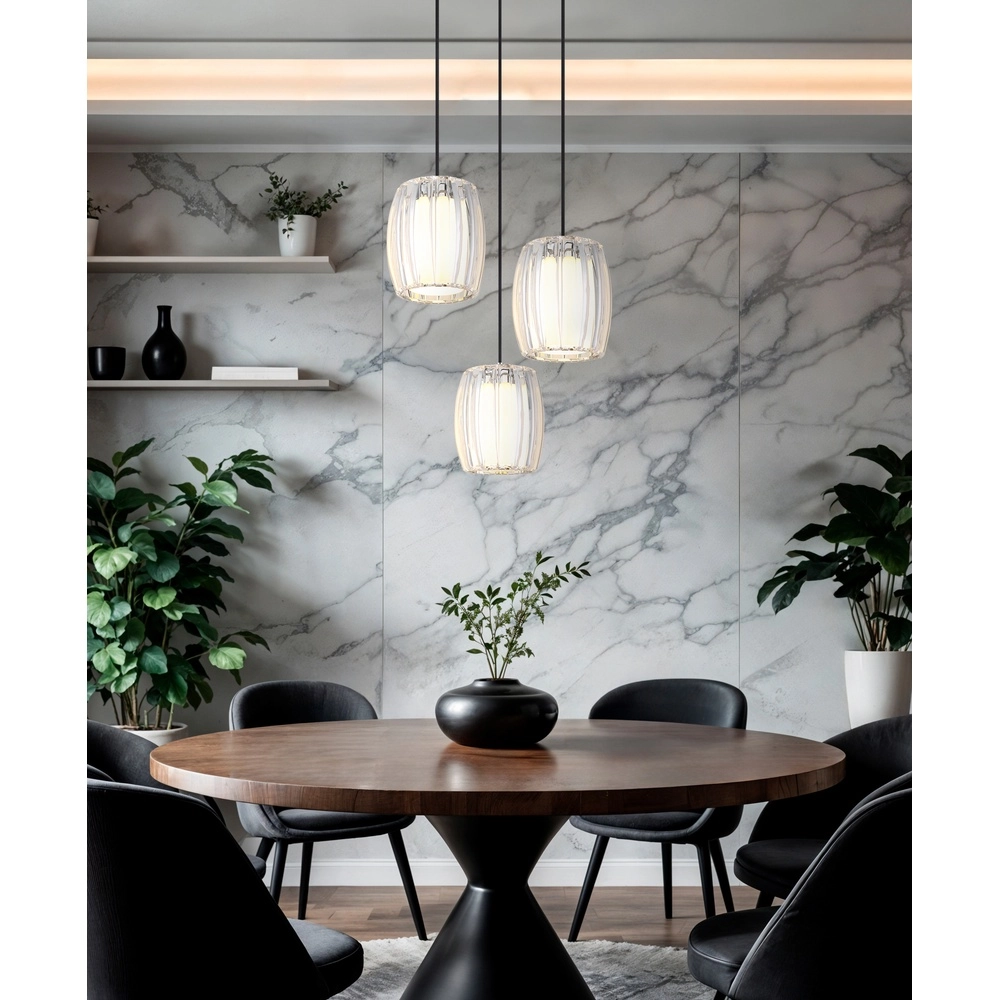 3-lichts hanglamp Maribel chroom rond Globo 9007371580101