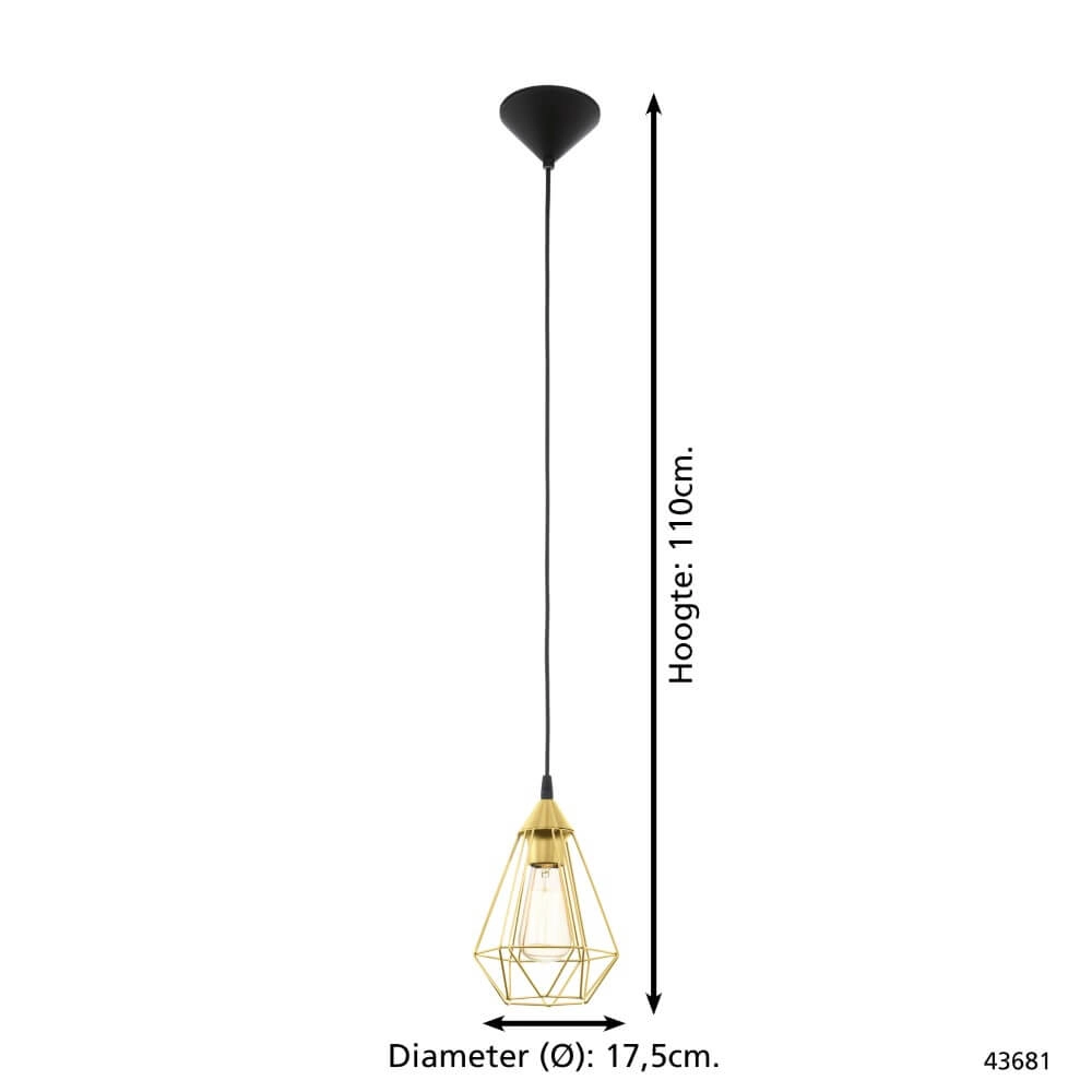 Gouden hanglamp Tarbes Ø 17,5cm Eglo 9002759436810