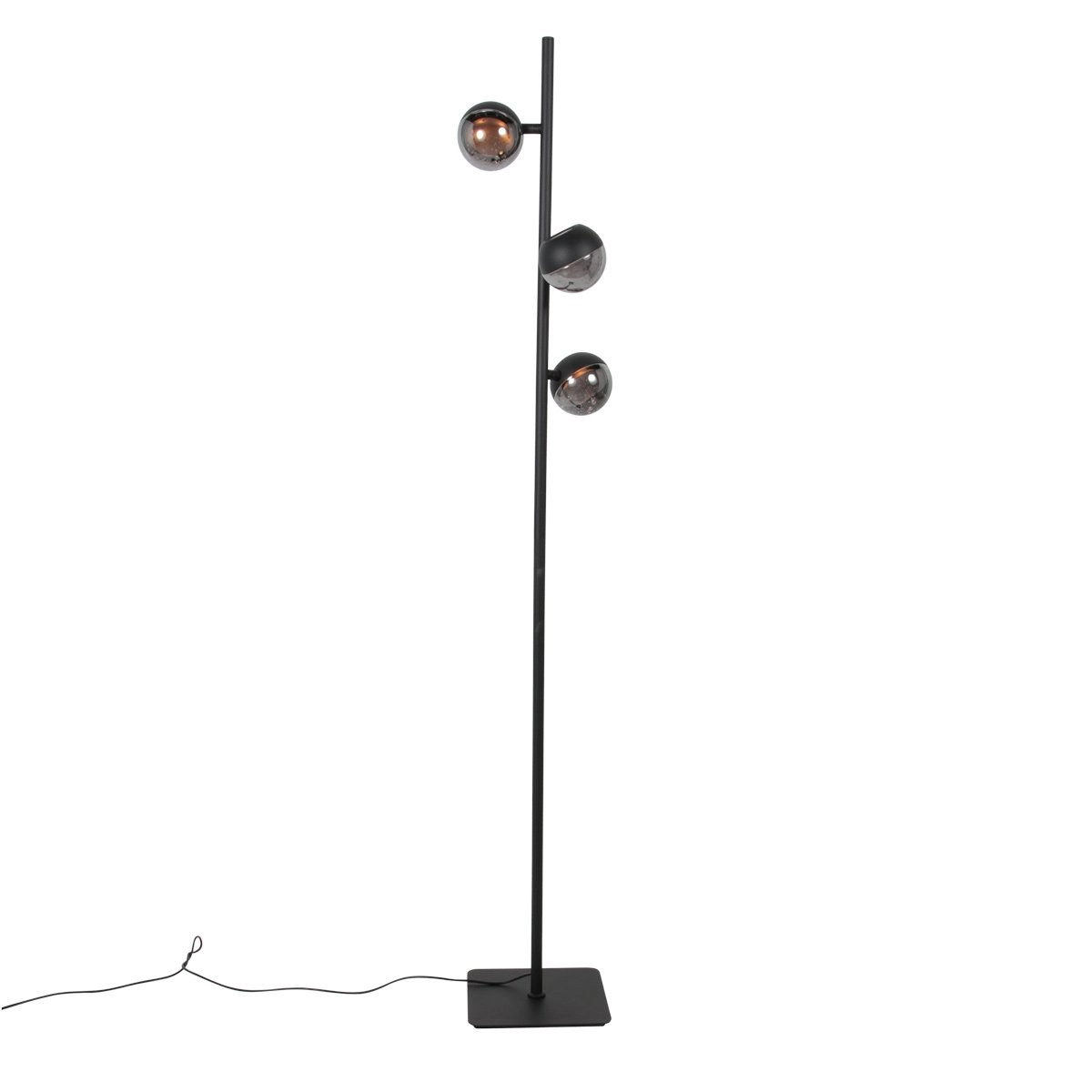 Led vloerlamp Belluno 3-lichts zwart - glas Steinhauer 8712746183986