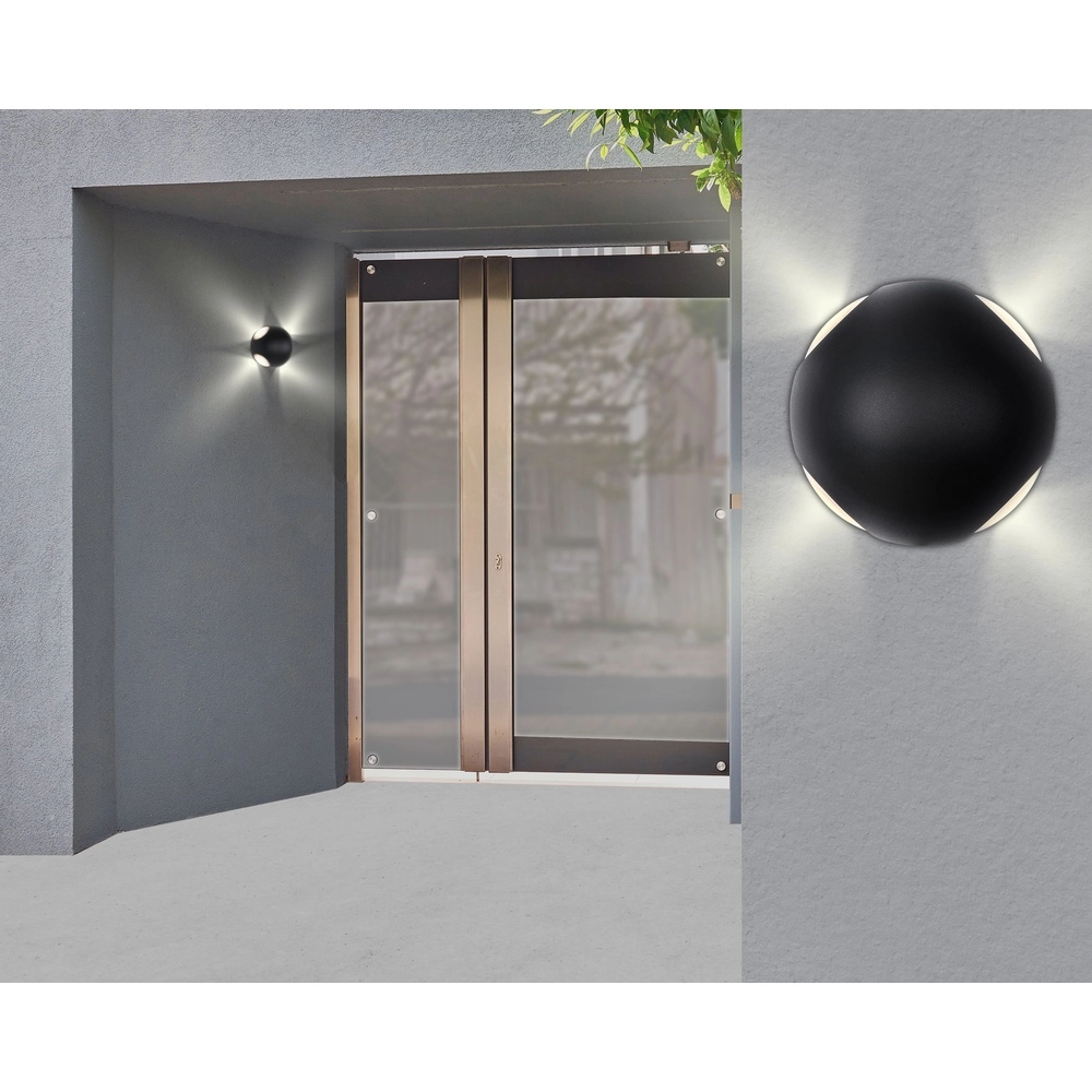 Ronde wandlamp Slice zwart Globo 9007371451036