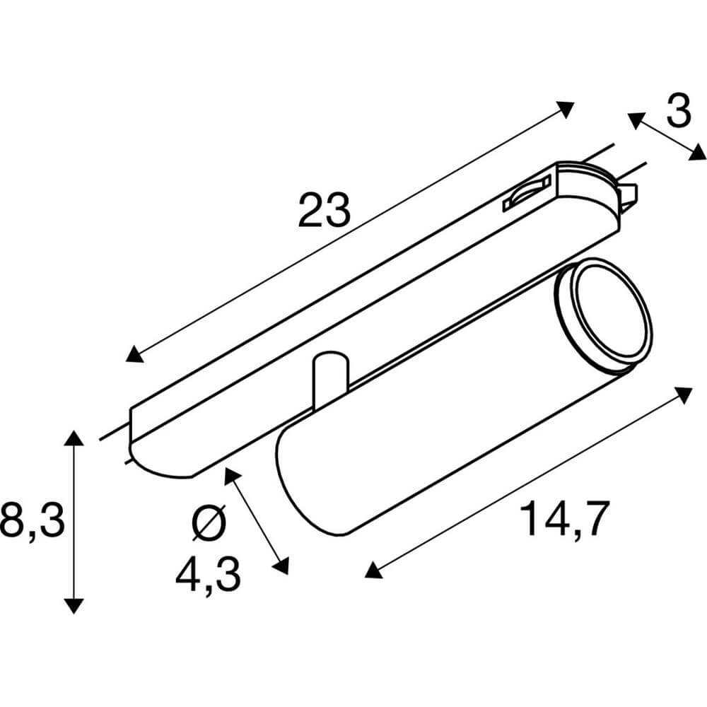 Railspot Grip! M zwart 3-fase 3000K SLV 4024163296069