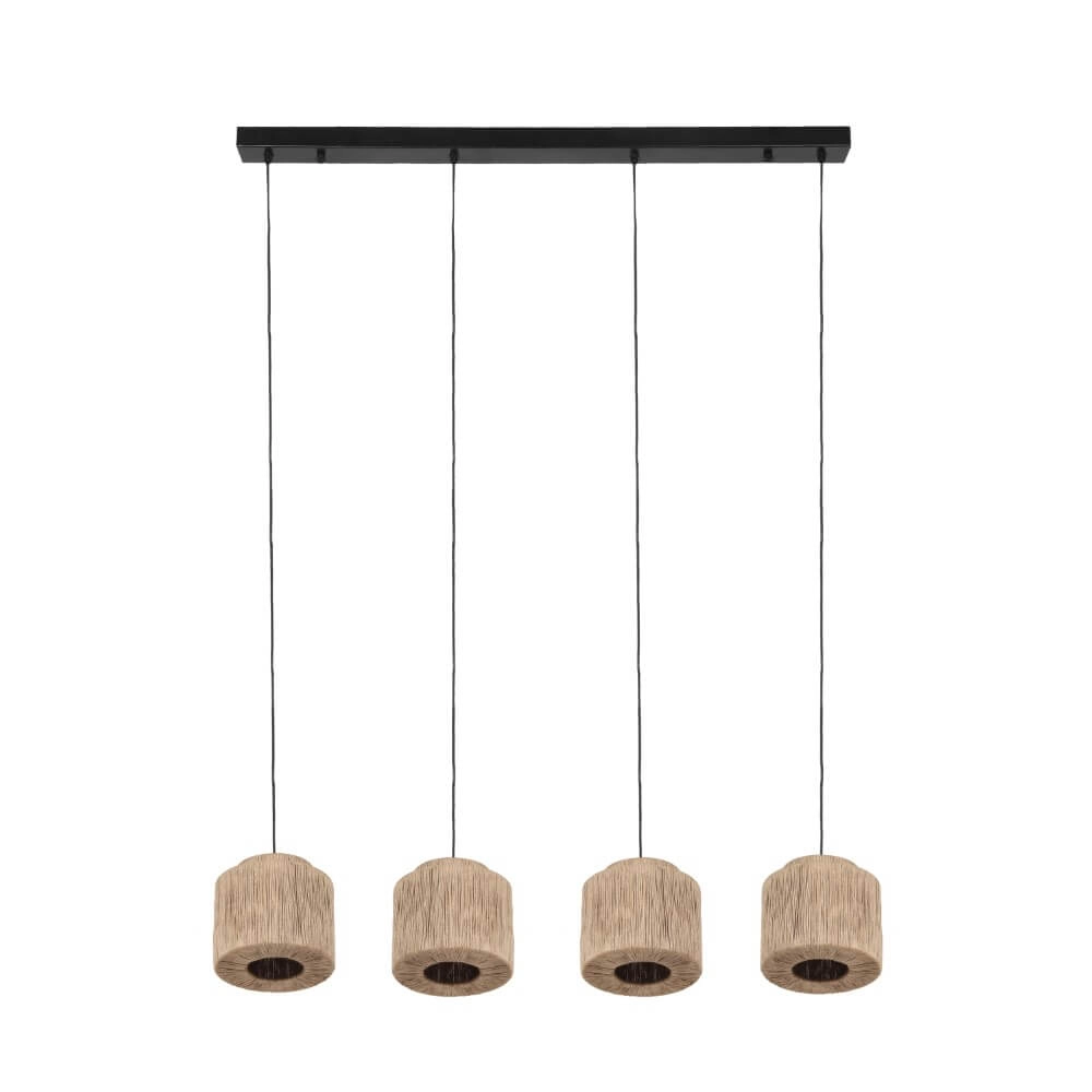 Eetkamer hanglamp Smilla met touwkappen Trio 4017807617689