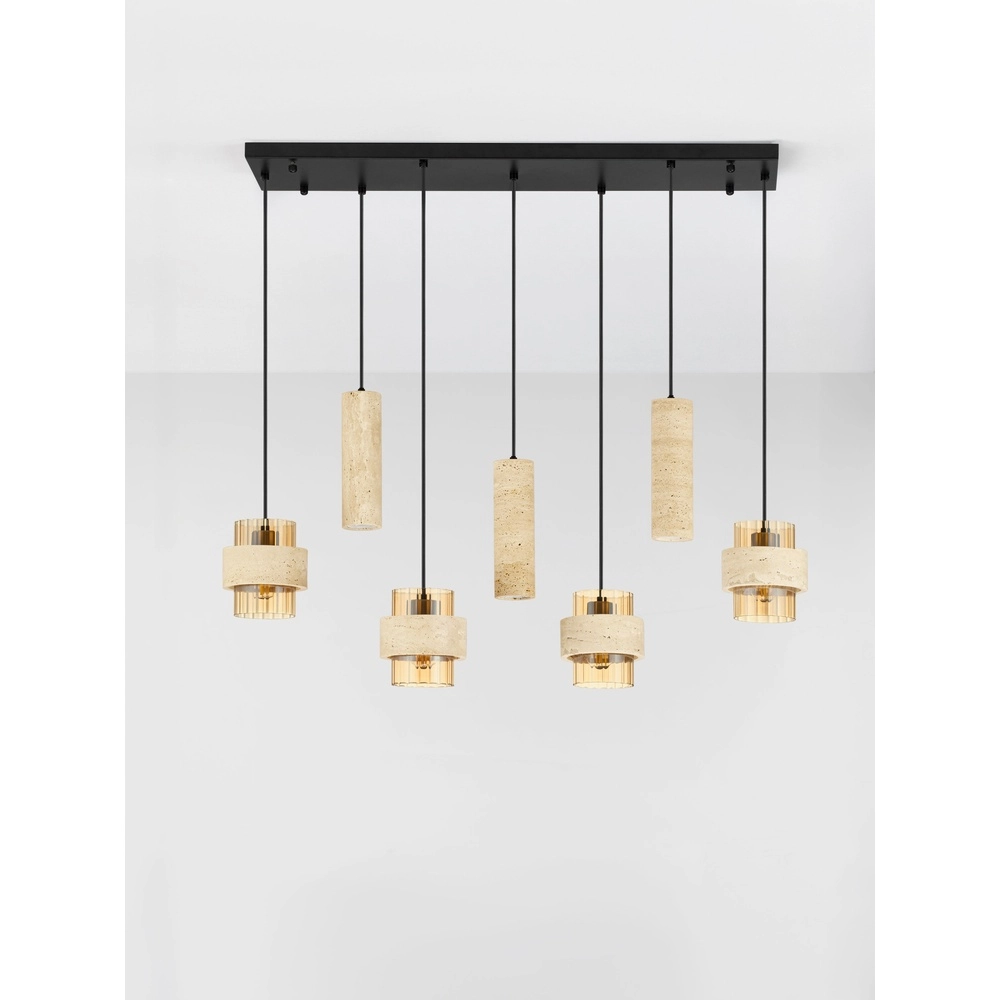 7-lichts hanglamp Melony modern zand bruin Lyora 5212063501263