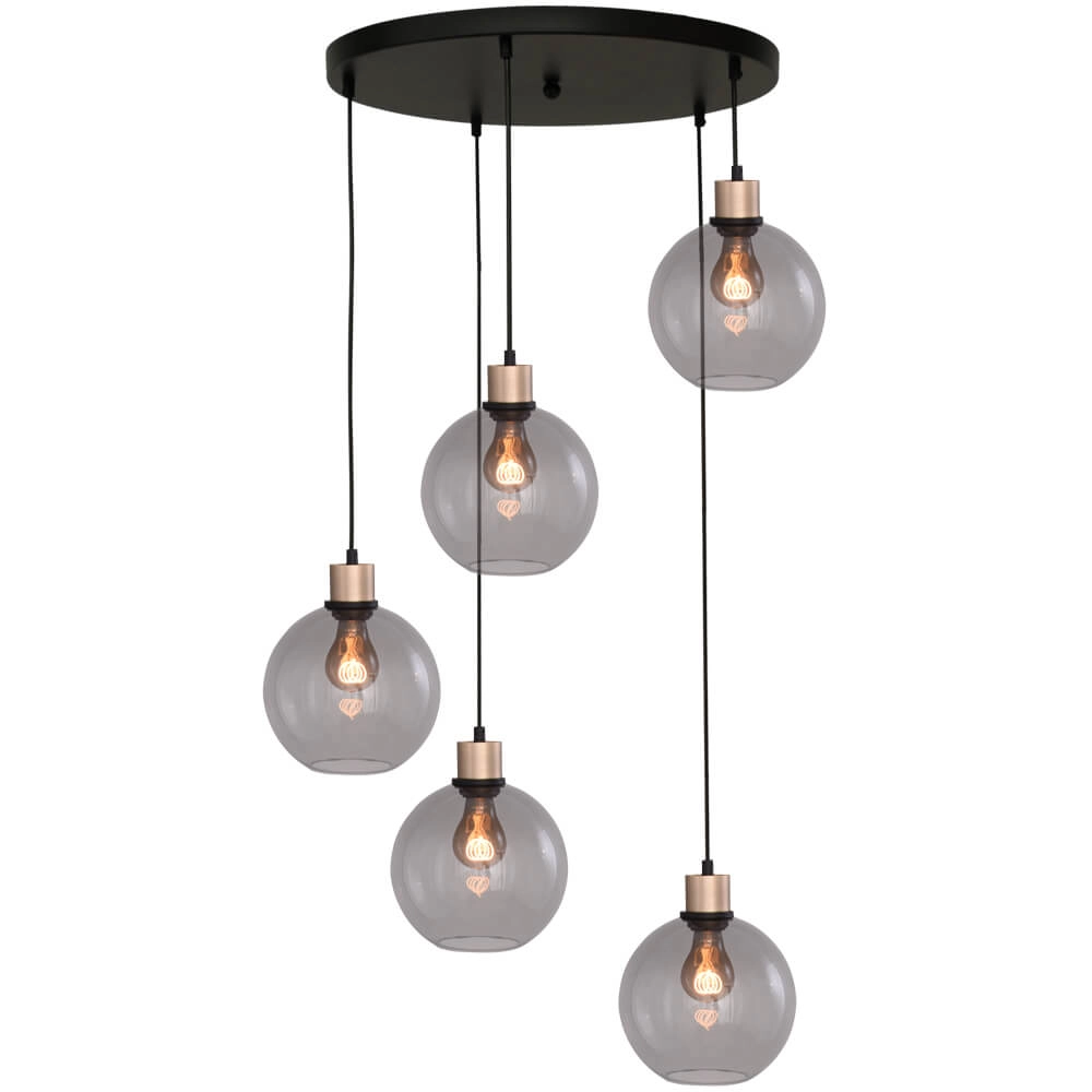 Vide hanglamp Lazise 5x Ø 20cm goud