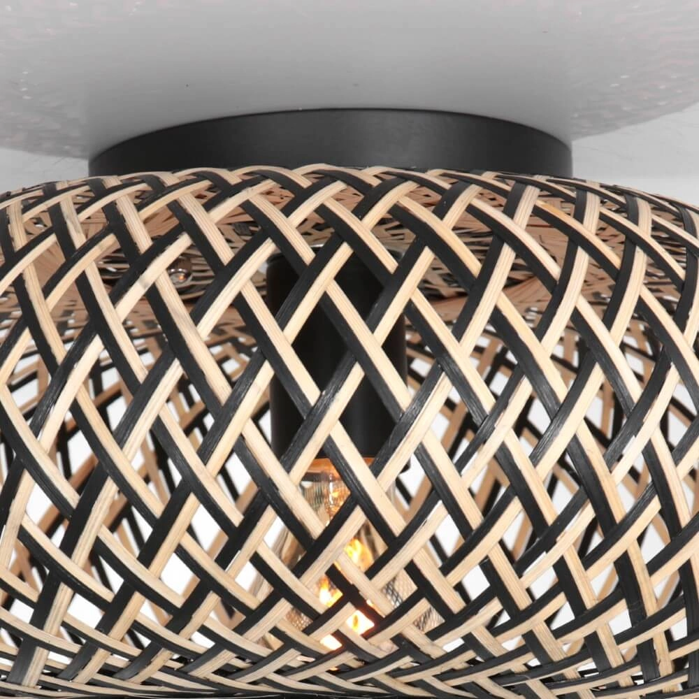 Zwarte bamboe plafondlamp Maze Ø 40cm Steinhauer 8712746147223