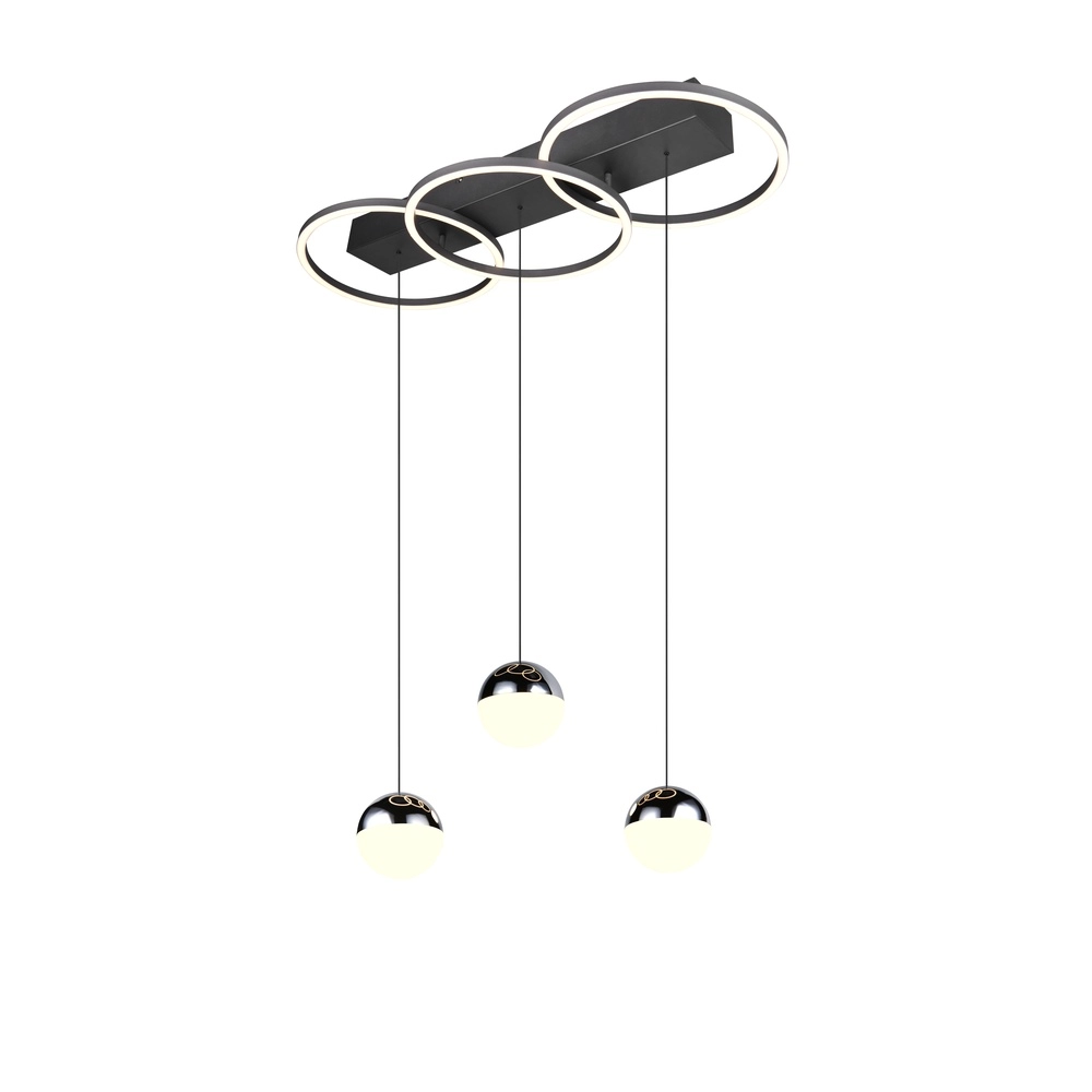 Zwarte hanglamp Larino design langwerpig
