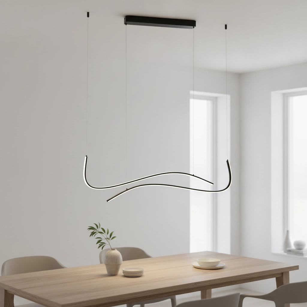 Hanglamp Brio met krul zwart