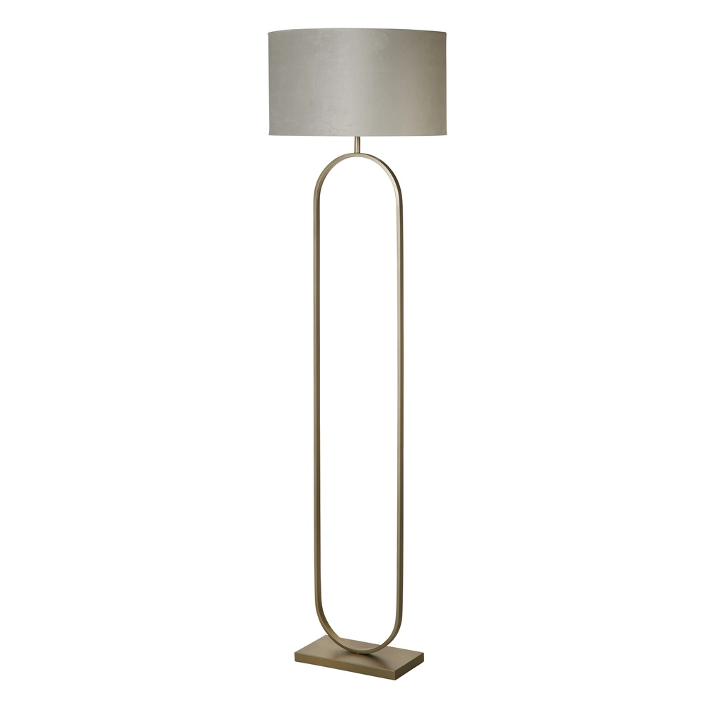 Vloerlamp Modish brons met grijze kap