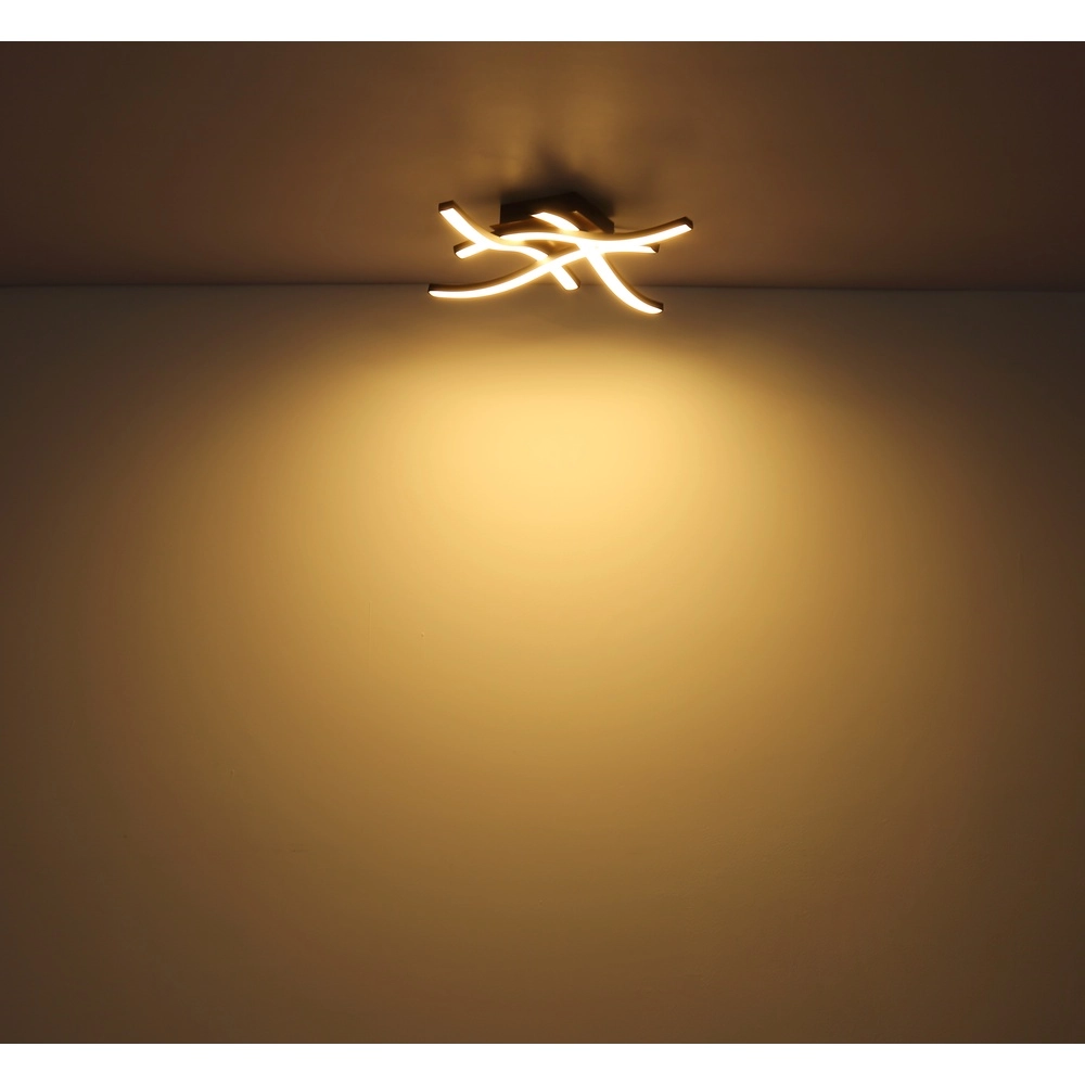 Plafondlamp Evita zwart met hout Globo 9007371419173